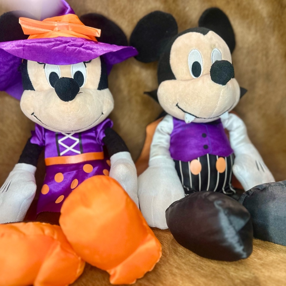 Disney Halloween Decor Plush Set Purple and Orange